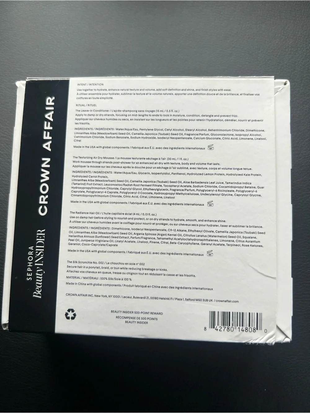 Crown Affair Retails $53 Hydration Texture Set